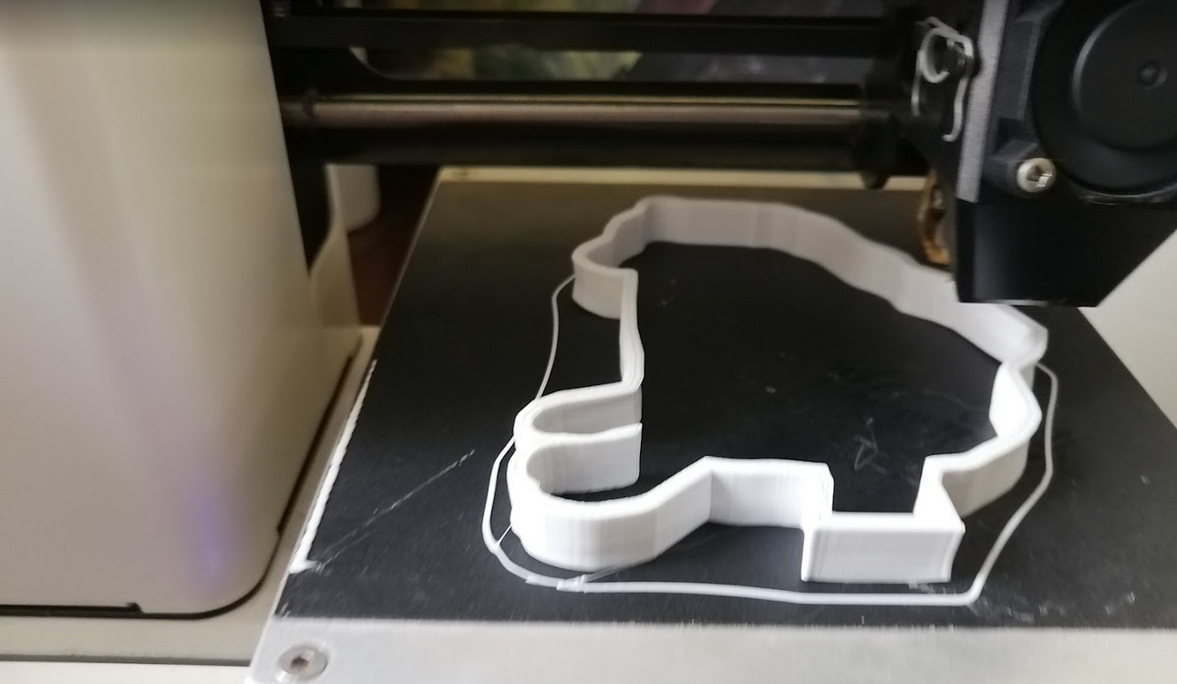 A cookie cutter printed in plastic on a desktop 3D printer.