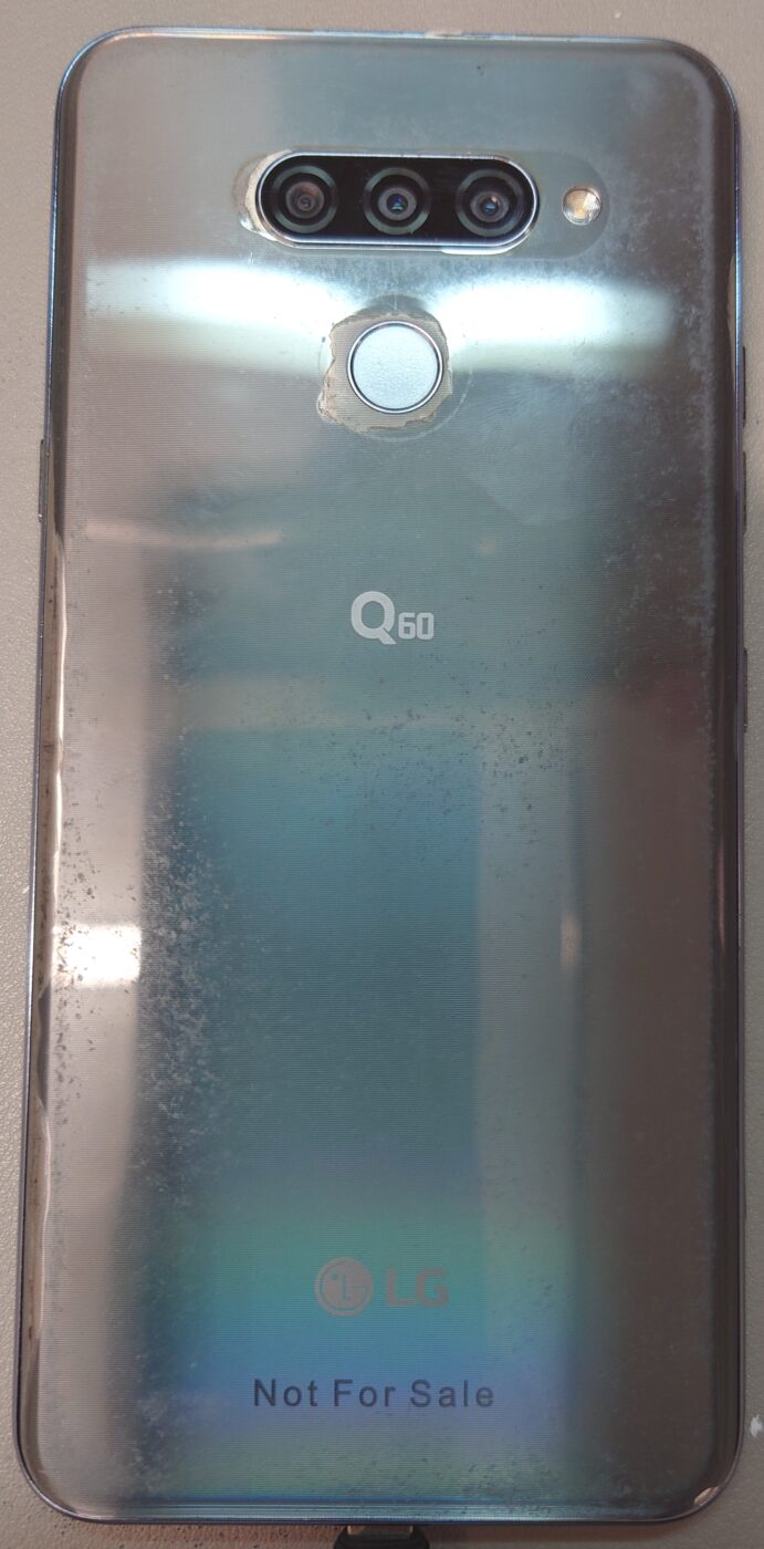 The back of a single smartphone shown against a plain background.