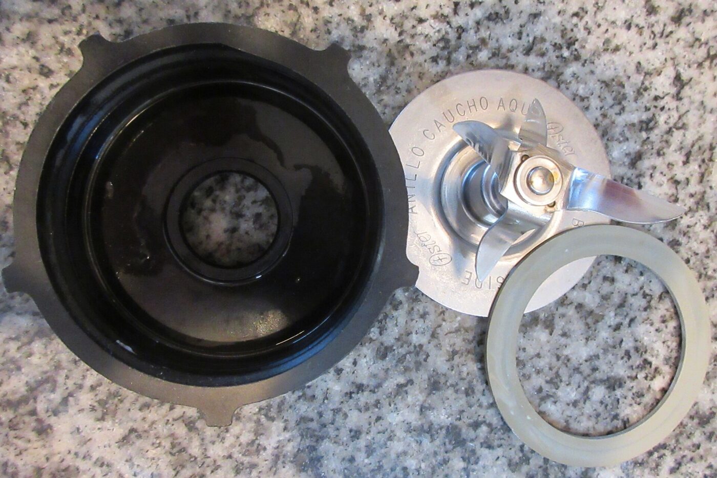 The blade assembly of an old Osterizer blender, where the drive socket meets the motor.