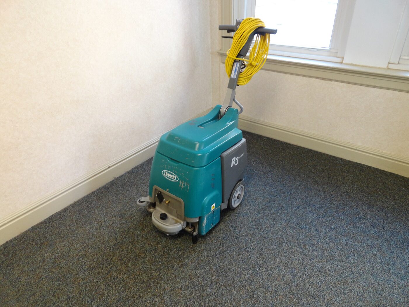 A commercial floor cleaning machine.