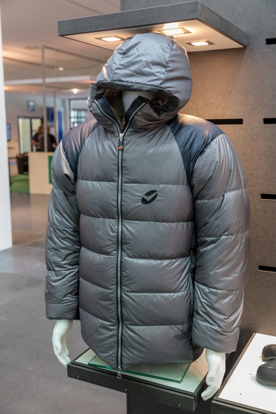 A down jacket on display.