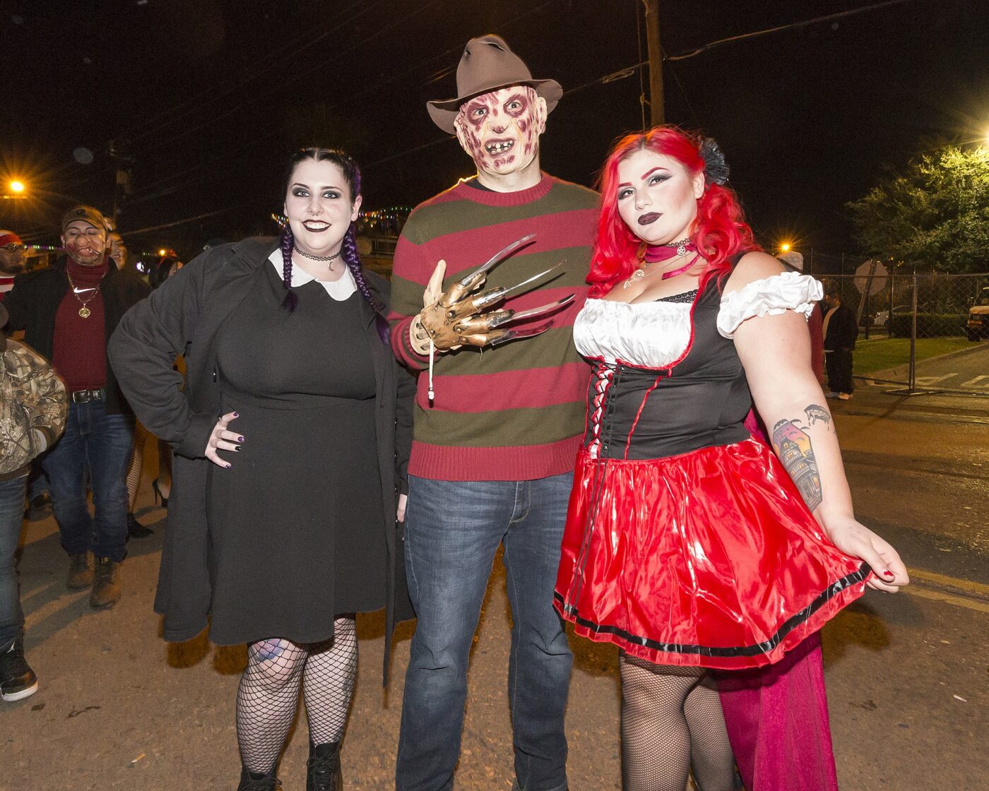 People in Halloween costumes.