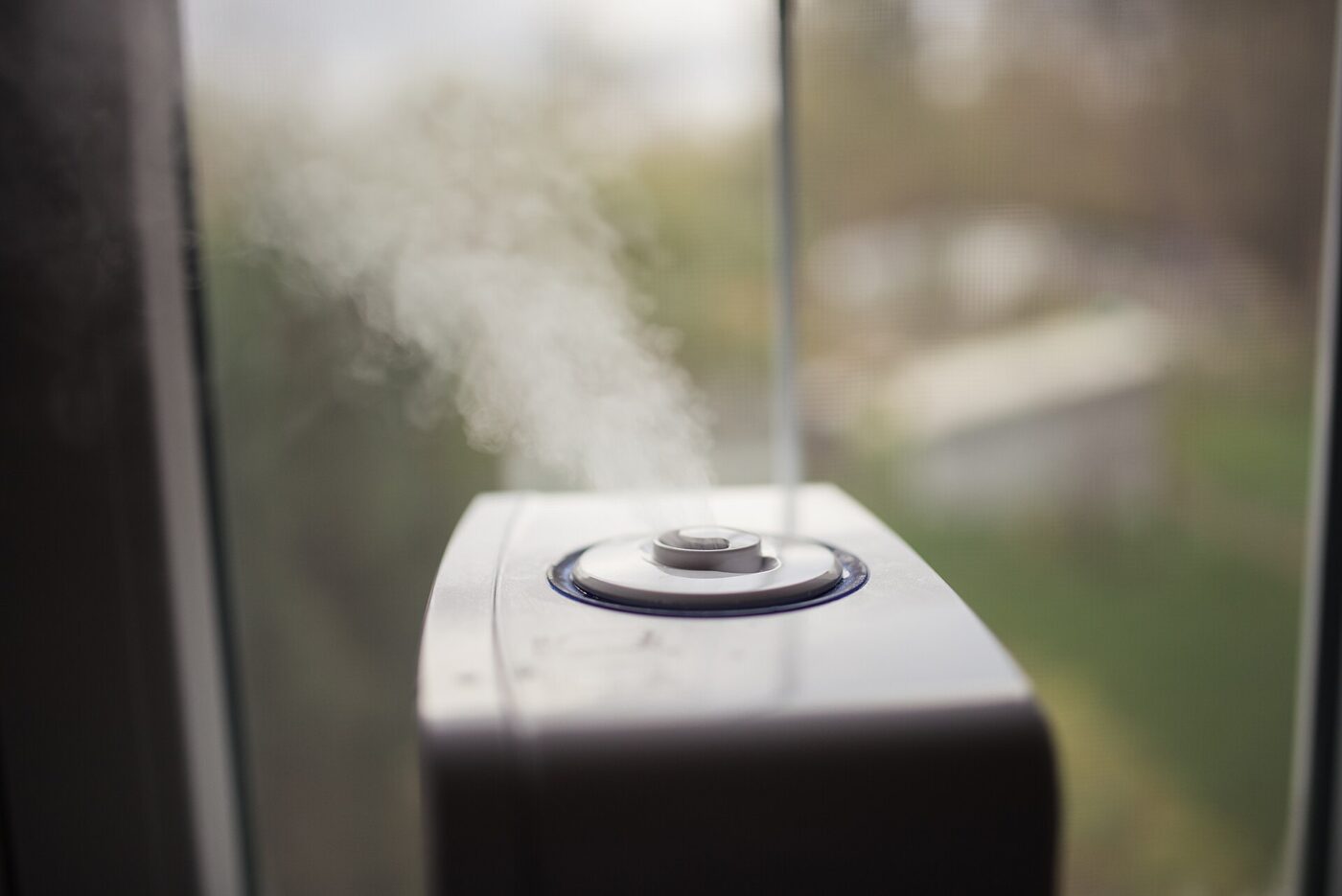 Mist rising from an ultrasonic humidifier.