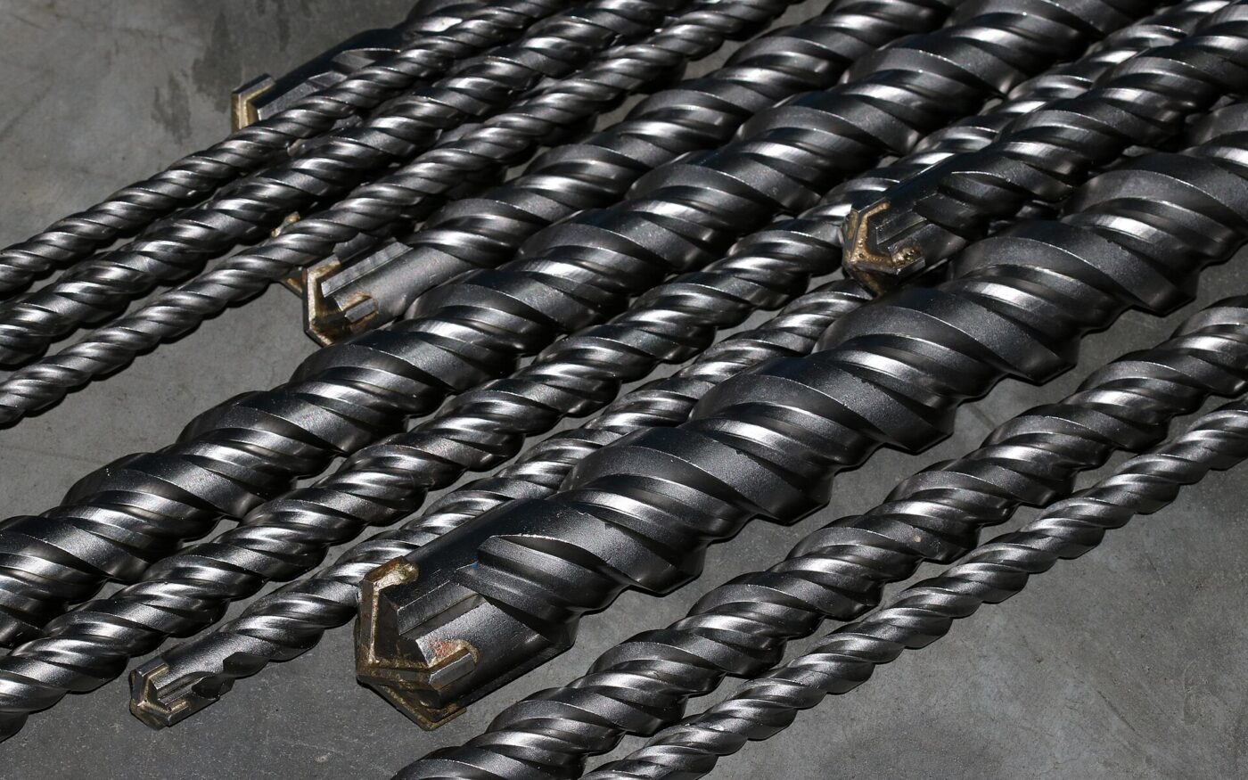 A set of drill bits.