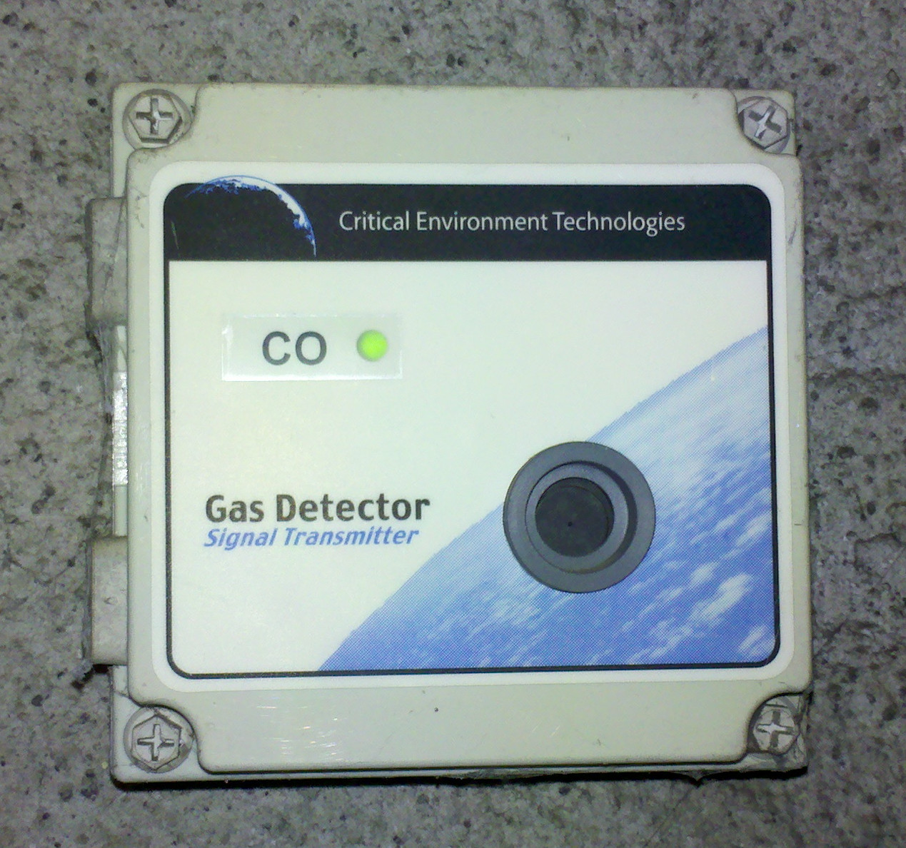 A white carbon monoxide detector unit.