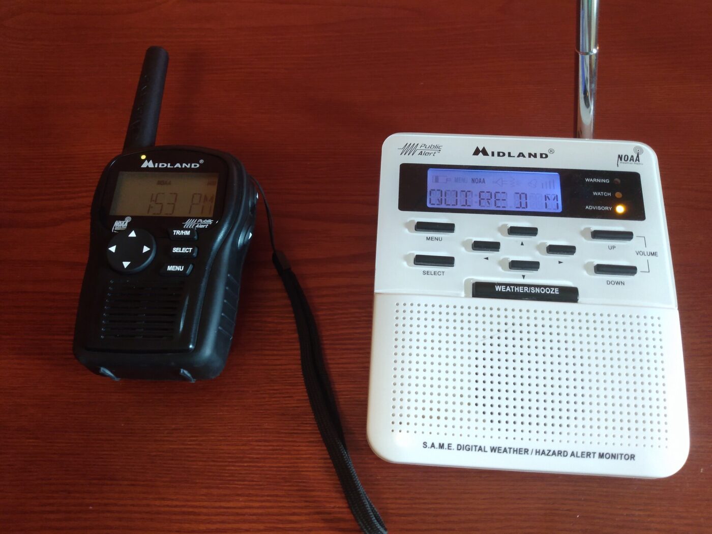 A weather alert radio.