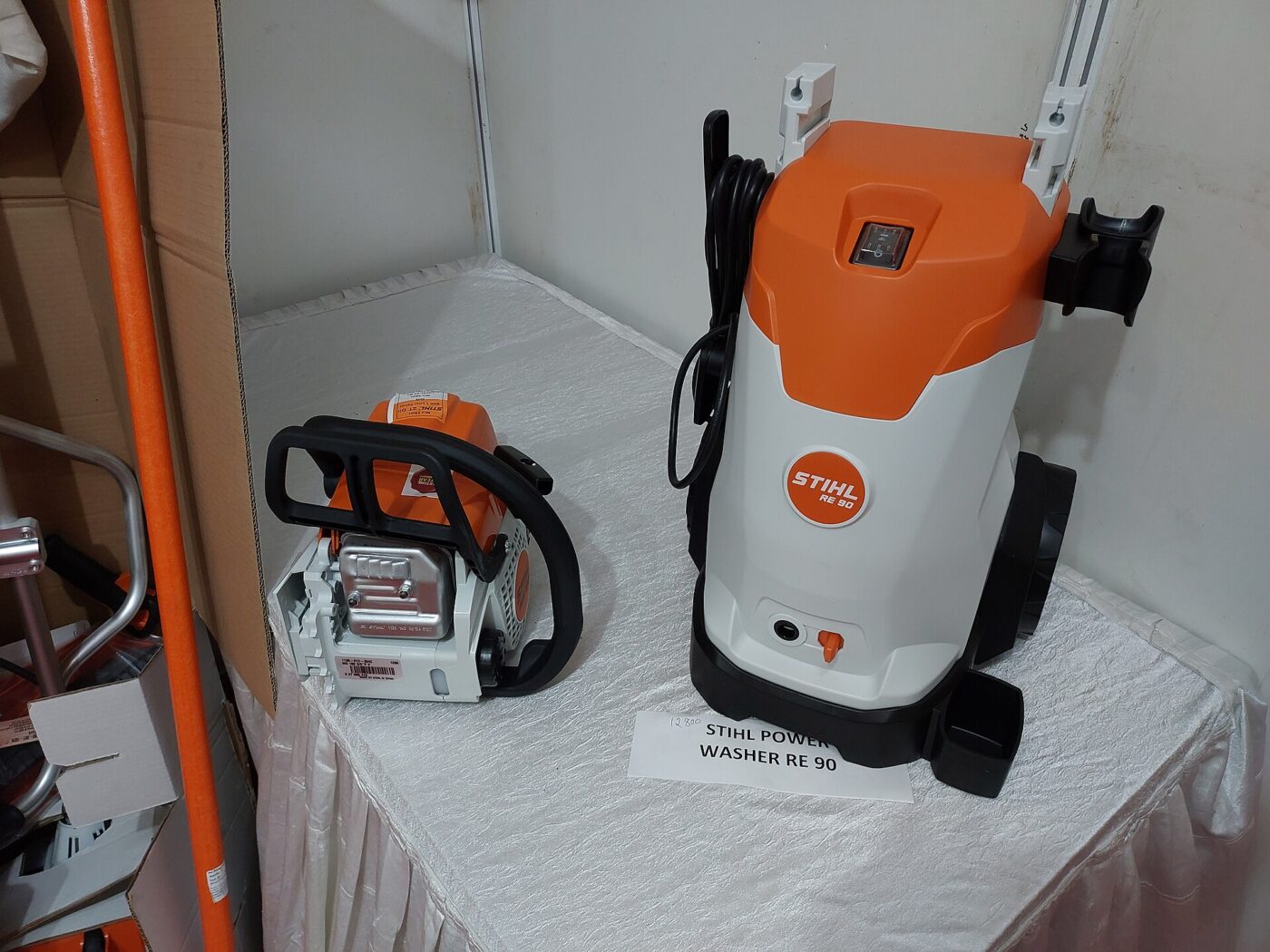 A single electric pressure washer standing upright.