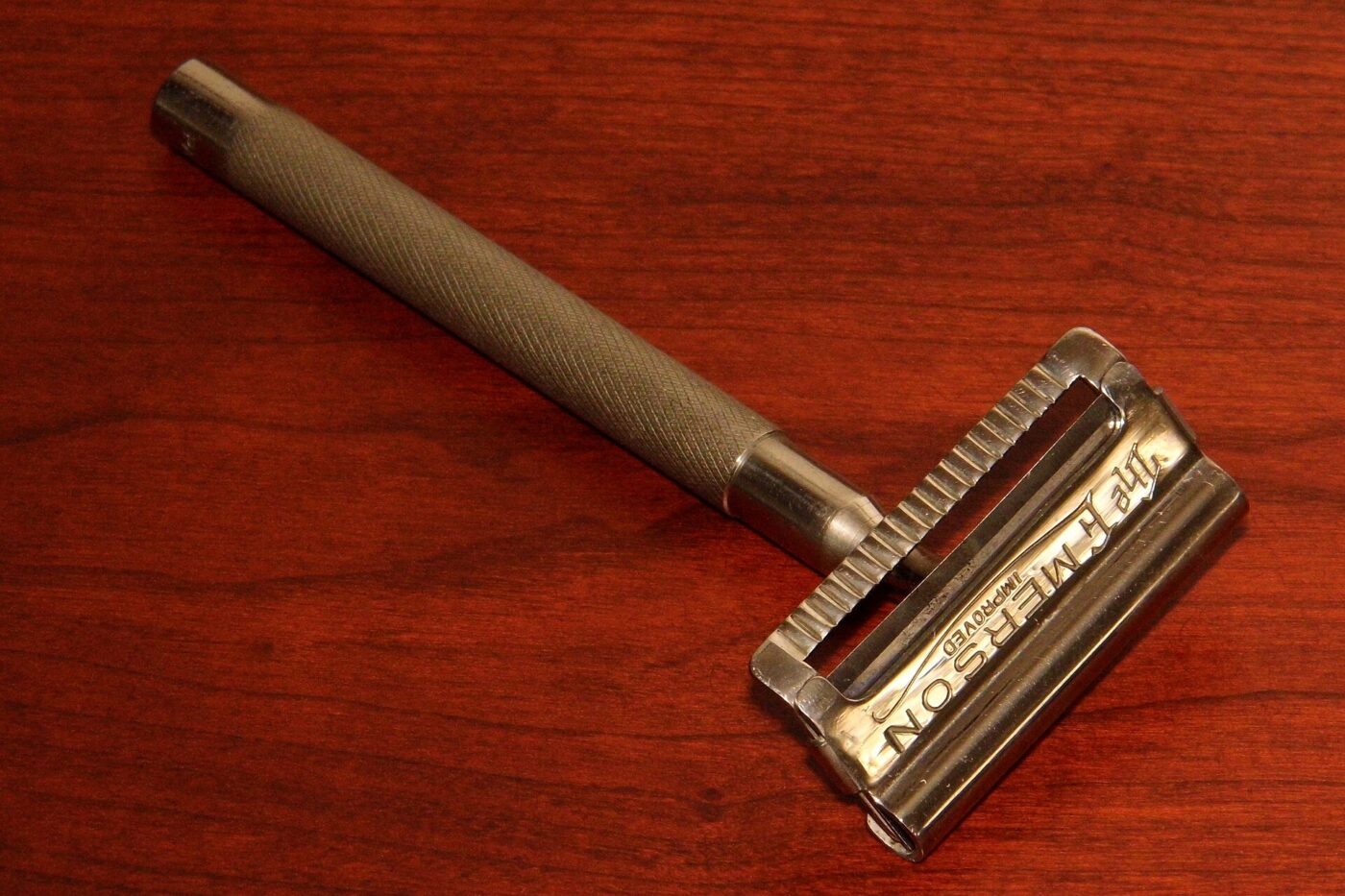 The same Emerson razor out of its box. The blades it takes still cost pennies each.
