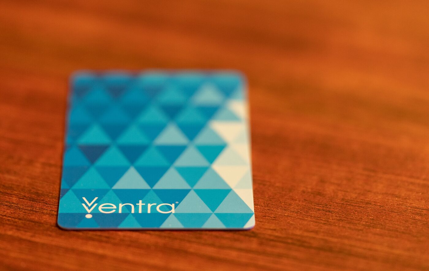 A Ventra card, Chicago's contactless transit card.