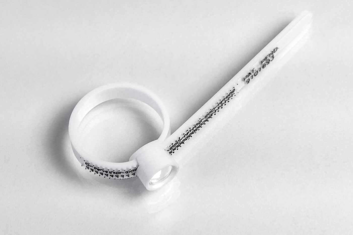 A plastic ring sizer.