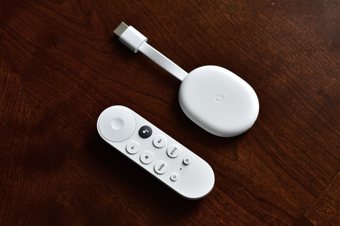 A streaming dongle and its remote.
