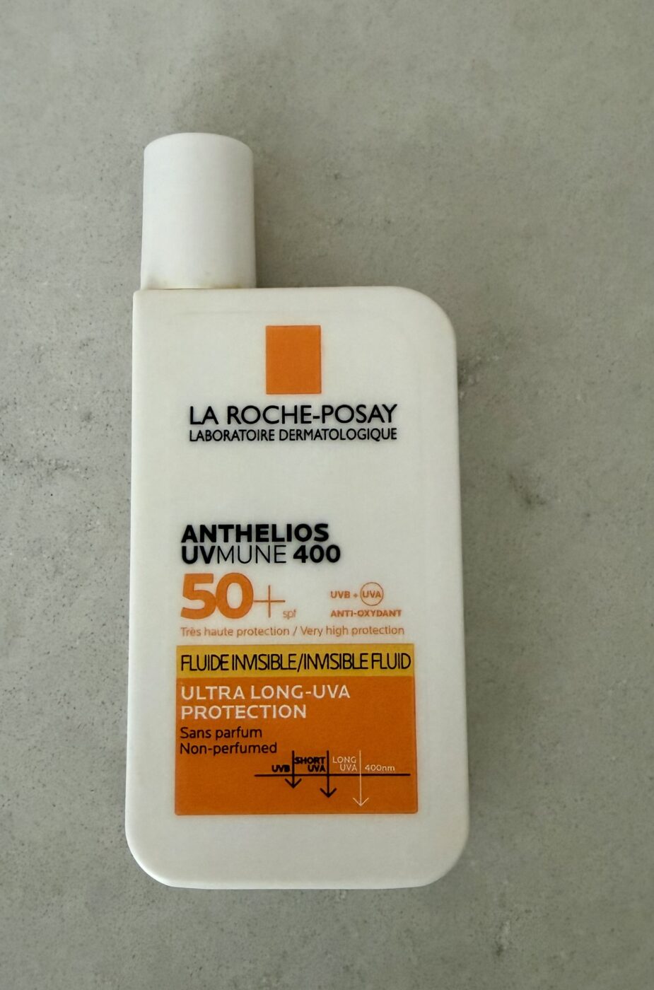 A bottle of La Roche-Posay sunscreen.