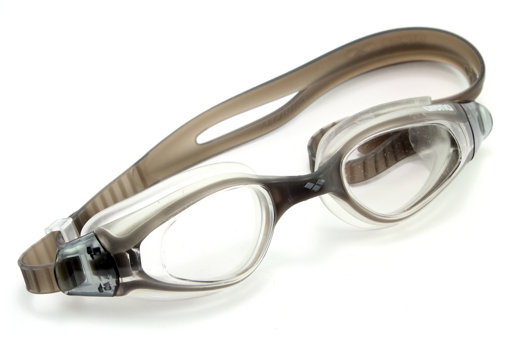 A pair of swim goggles.