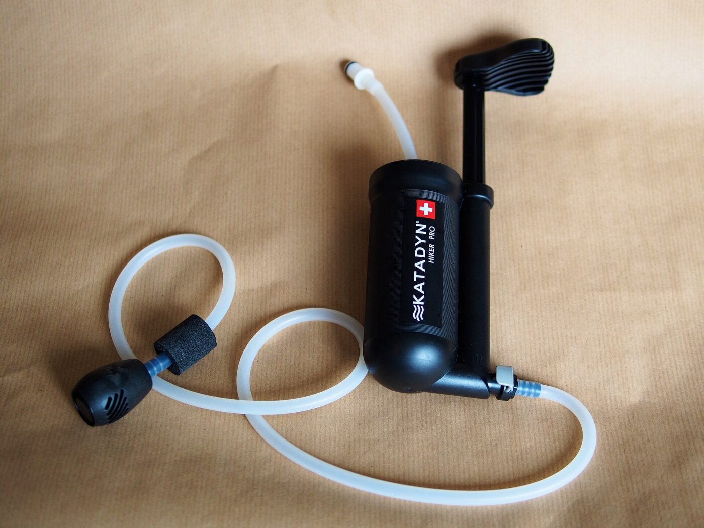 The Katadyn Hiker Pro, a pump filter that removes bacteria and protozoa but not viruses.